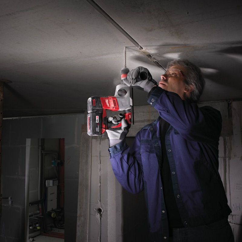 Milwaukee M18 Fuel SDS+ Hammer Drill Action Shot Milwaukee M18 Fuel SDS+ Hammer Drill Action Shot